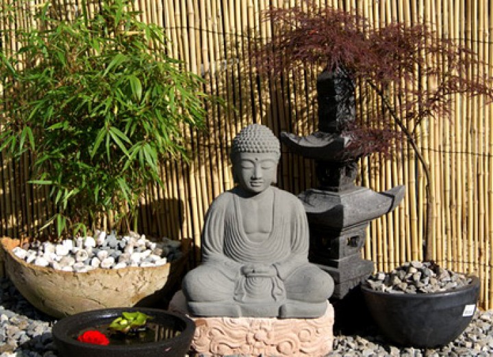 Japanischer Buddha aus Lavastein  42cm | Buddha sitzend | Buddha 