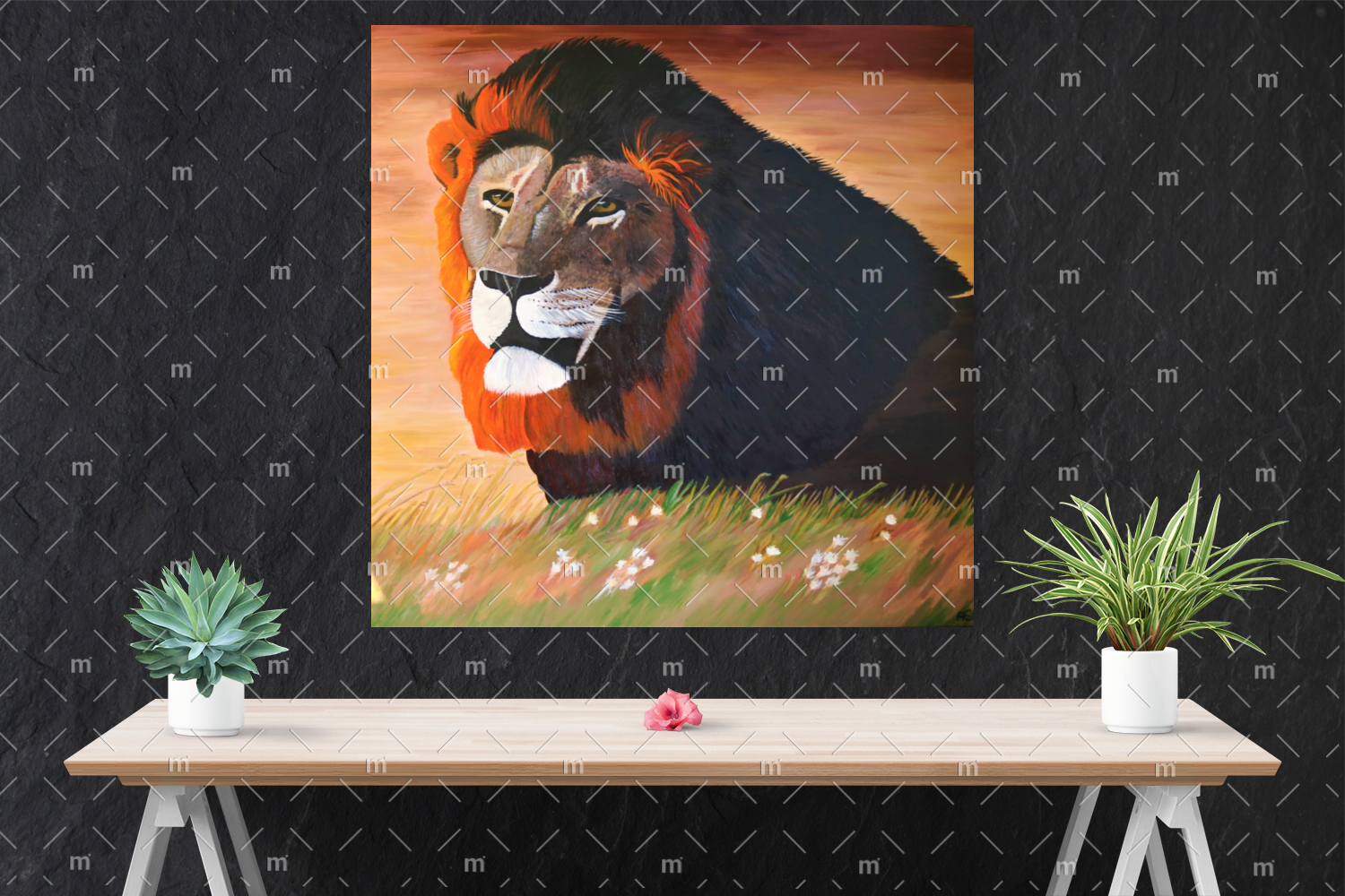 Lion painting - print