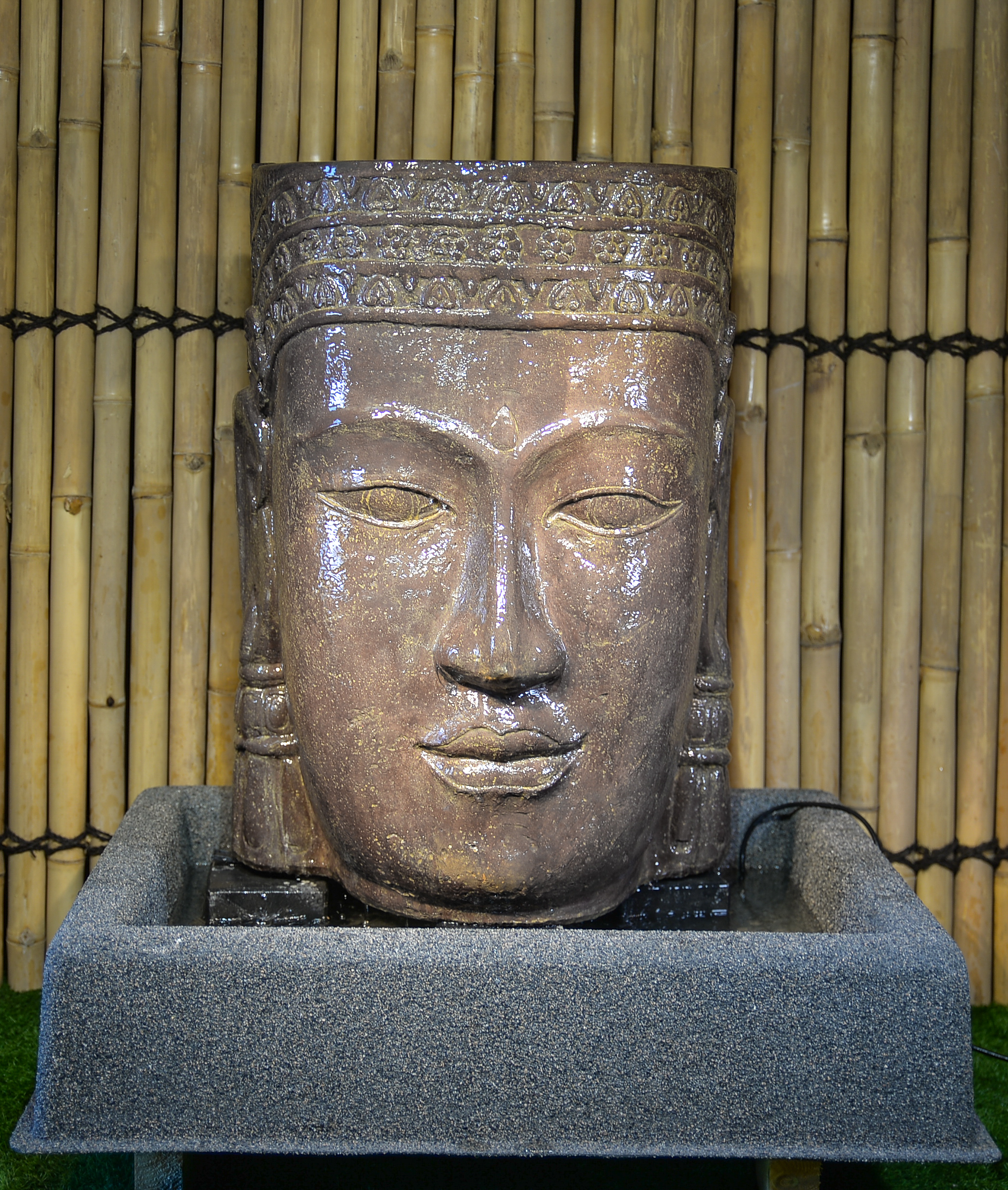 Angkor Wat Brunnen mit Khmer Kopf 85cm