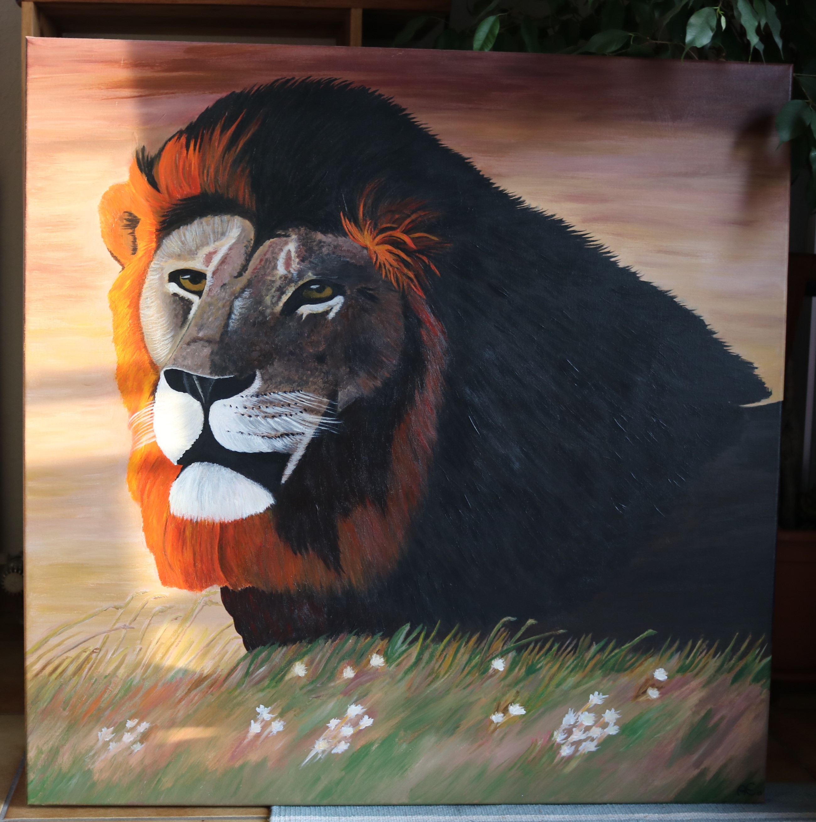 Lion painting - print