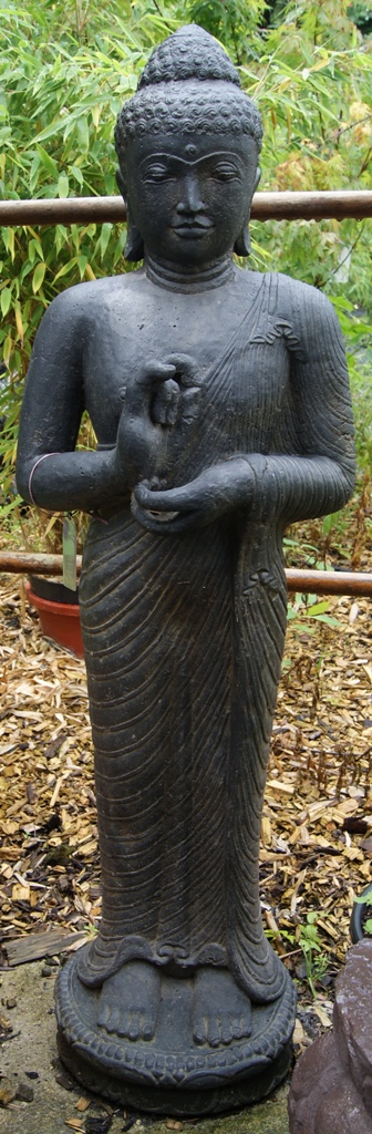 Stehender Buddha mit Rad der Lehre - 119 cm