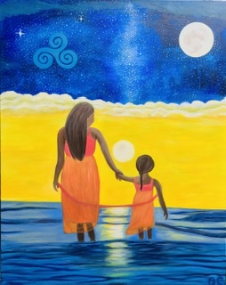 Mother love - original oil painting and print