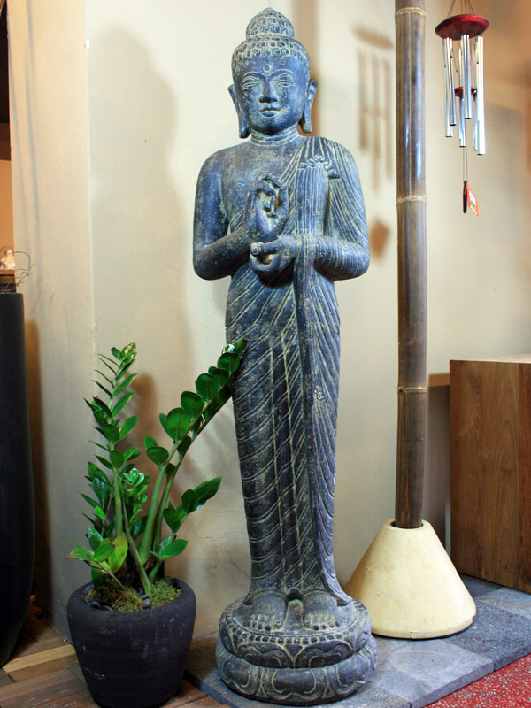 Großer stehender Buddha Rad der Lehre - 158 cm