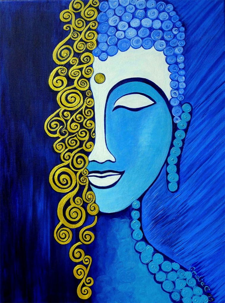 Golden Buddha painting- original and print