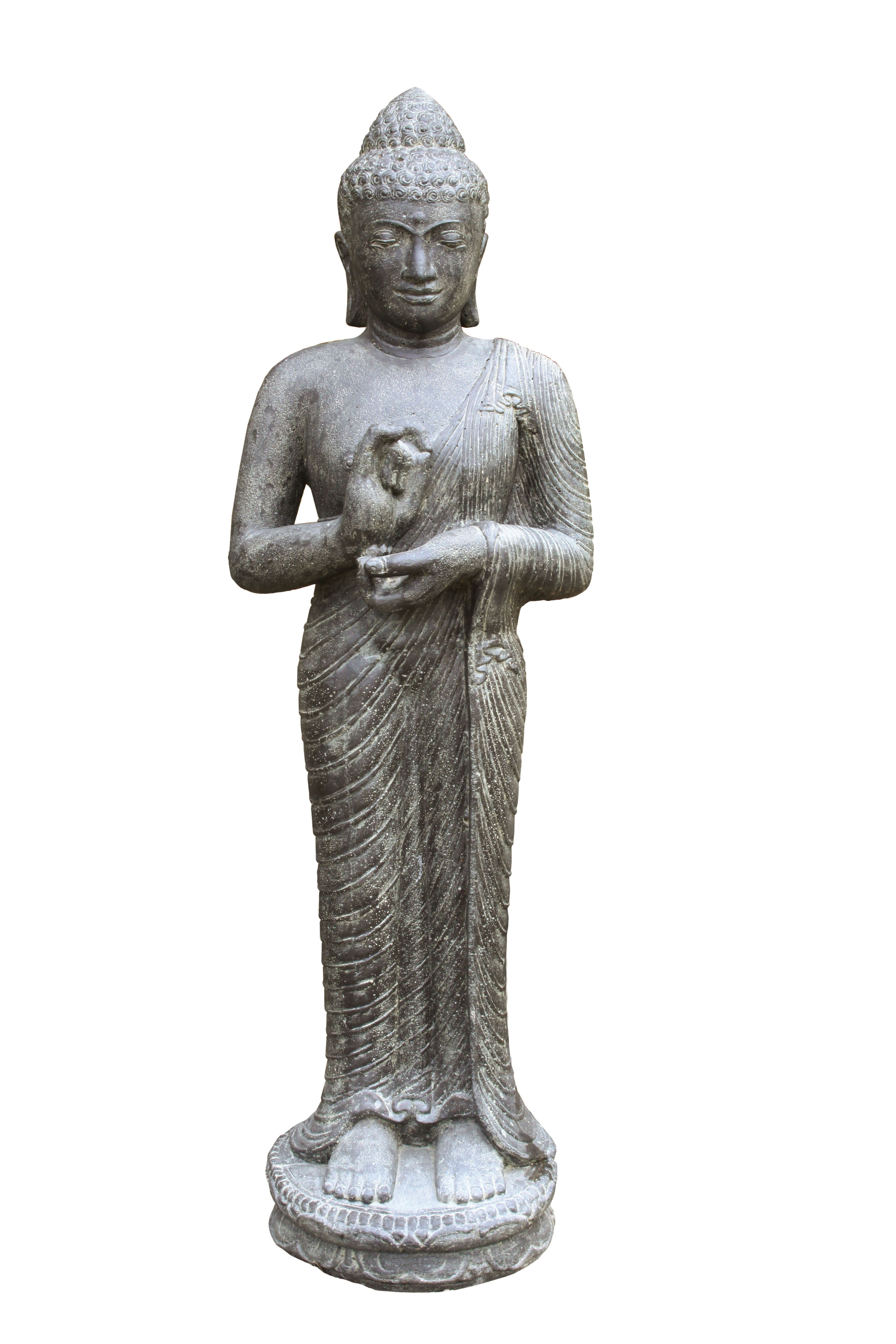 Großer stehender Buddha Rad der Lehre - 158 cm