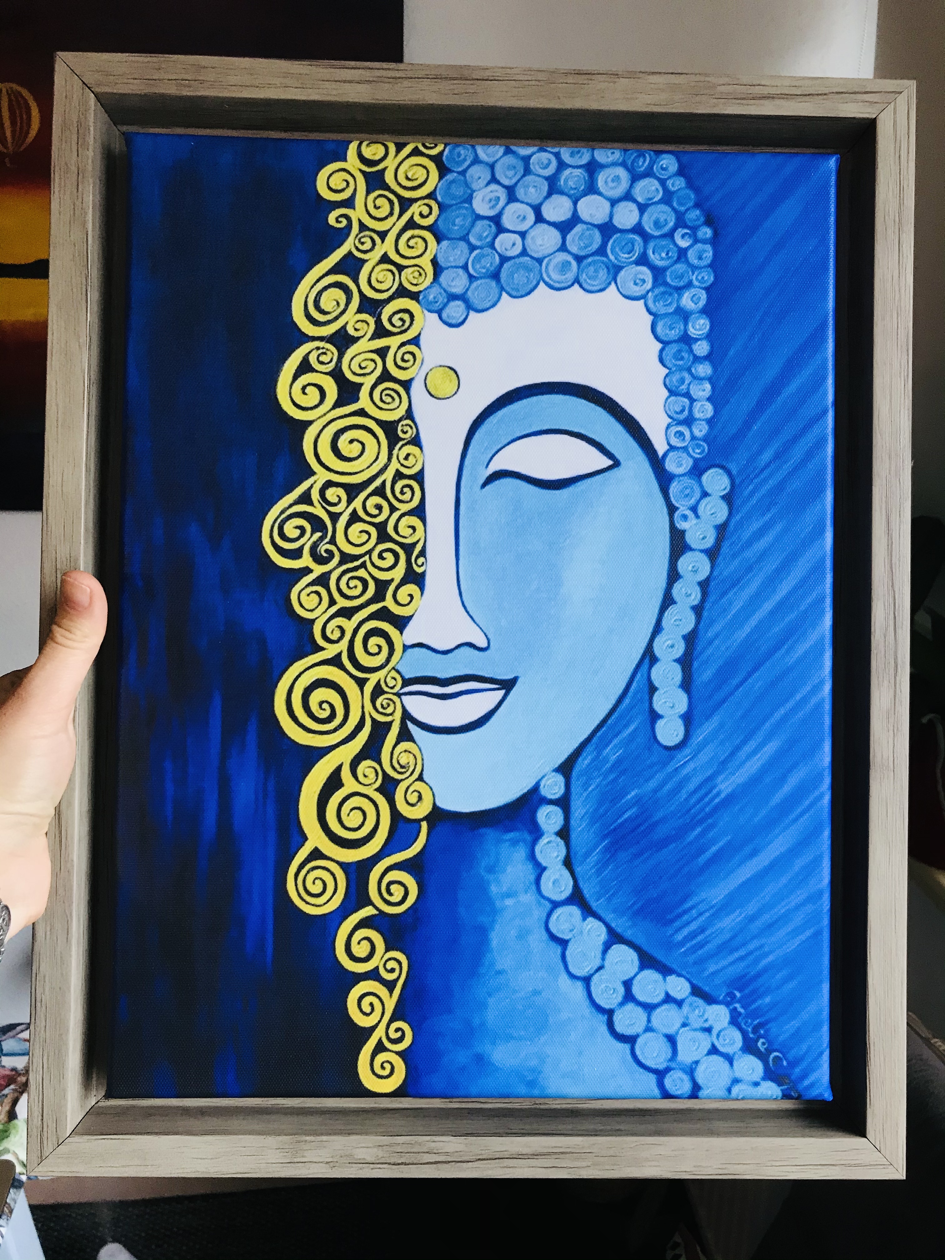 Golden Buddha painting- original and print