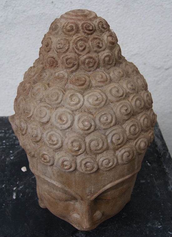 Steinfigur Buddhakopf