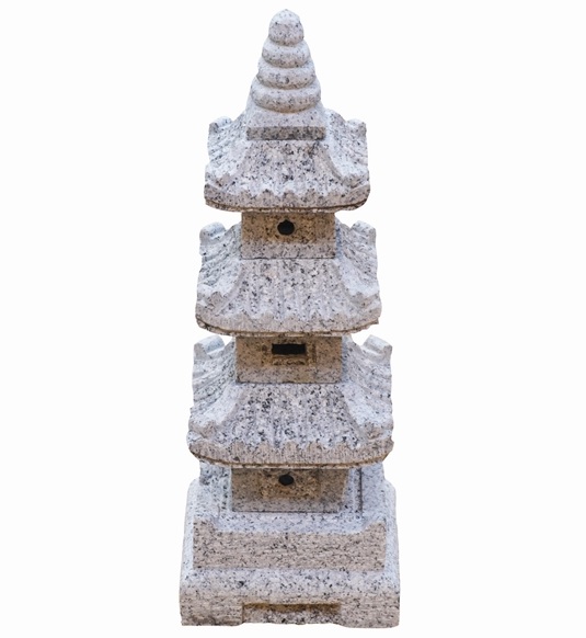 Japanische Steinpagode, 4 Ebenen aus Granit