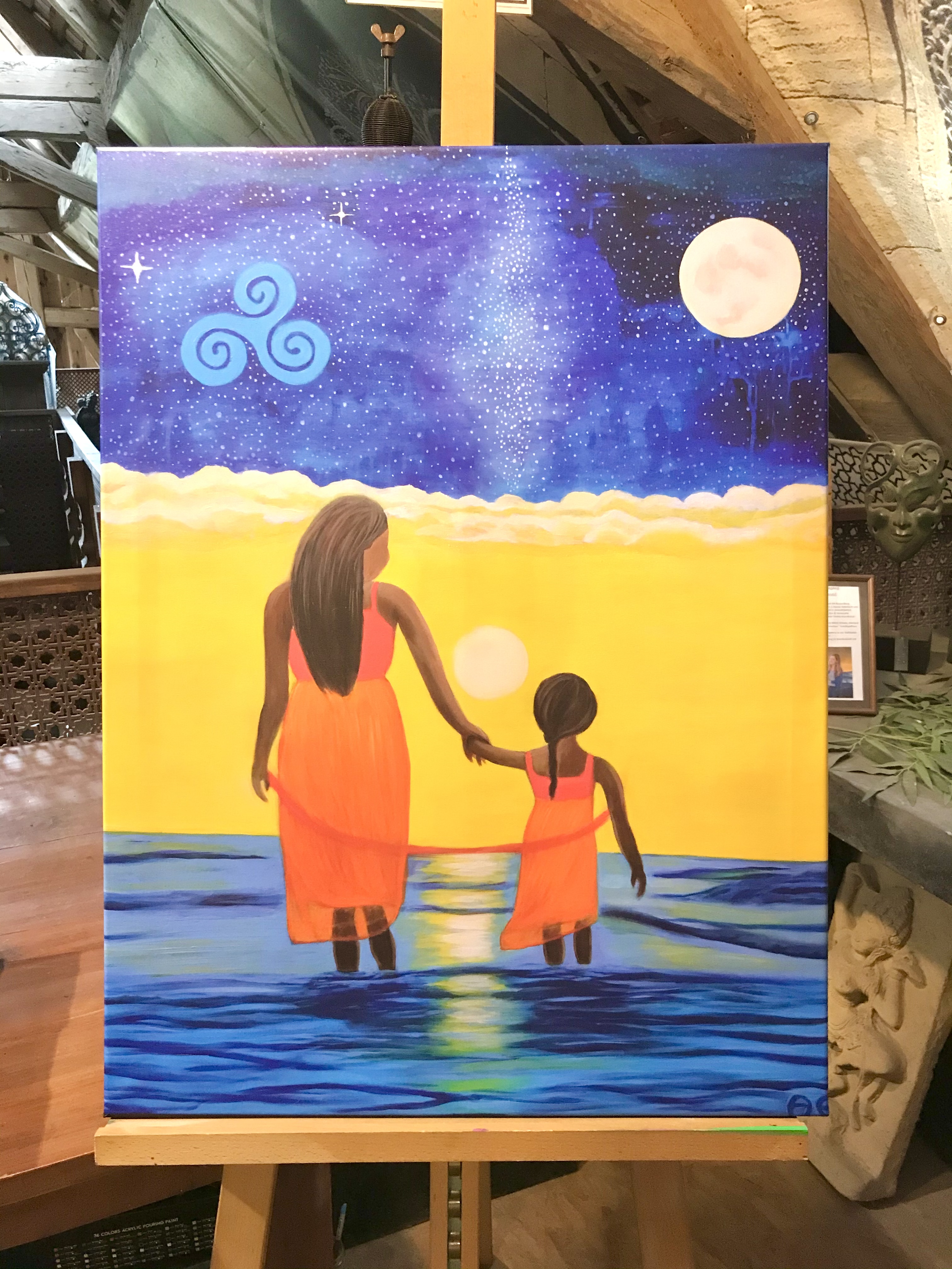 Mother love - original oil painting and print