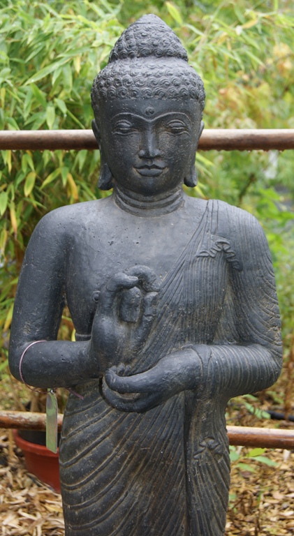 Stehender Buddha mit Rad der Lehre - 119 cm