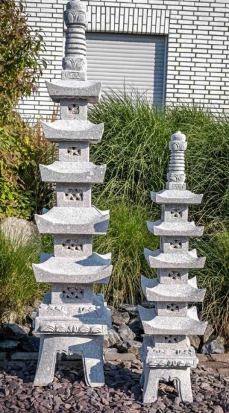 Japanische Steinpagode, 5 Ebenen aus Granitstein